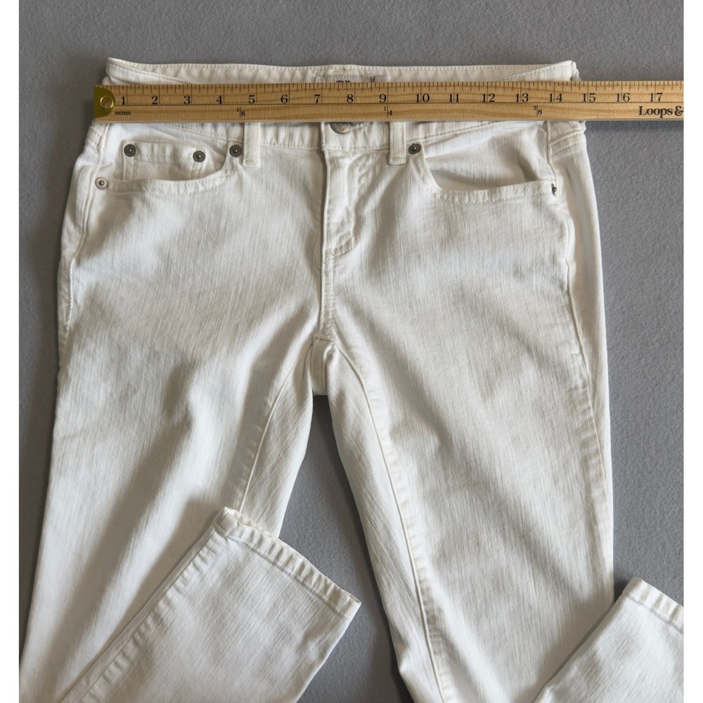 Vineyard Vines White Denim Slim Leg Jeans Women's Size 0 Low-Rise, Stretch - Picture 8 of 10